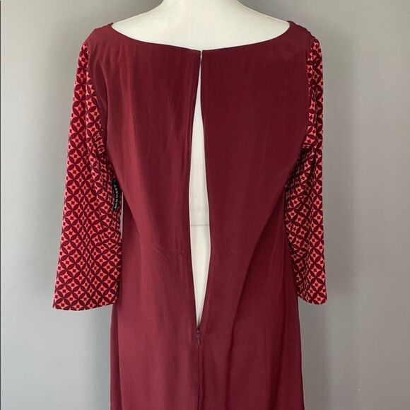 Old Navy Red Printed Sleeve Shift Dress. Size Medium. NWT. Minimalist Lagenlook. - Picture 8 of 12